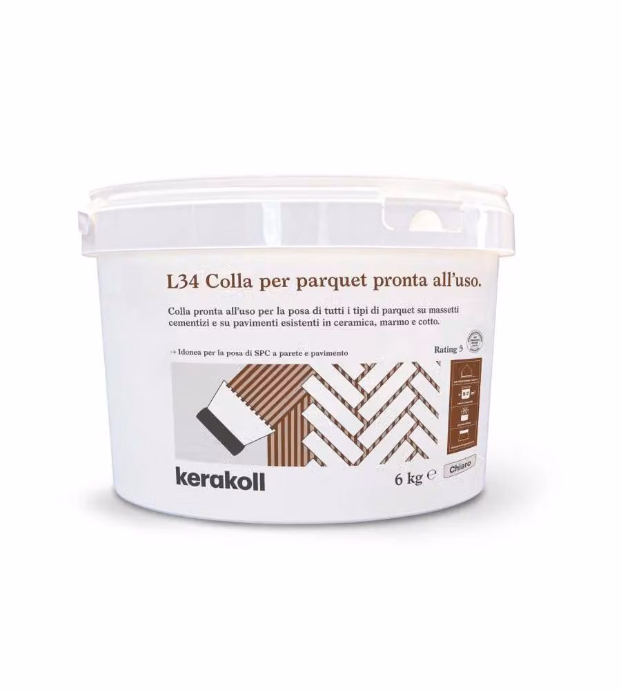 Kerakoll Colla Parquet Pronta Uso 6kg L34 Adesivo per Posa Legno Interno