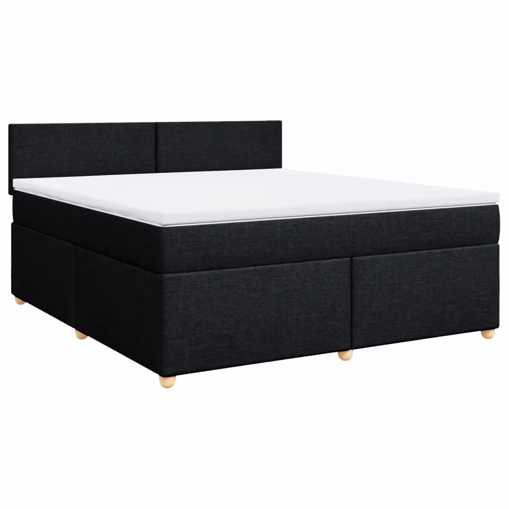 Giroletto a molle con materasso vidaXL in tessuto nero e bianco L/P: 180 x 200 cm – 2