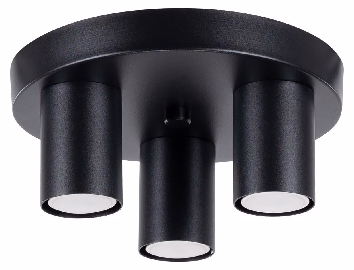 Lampada a soffitto LAGOS 3P nero 3xGU10 10W acciaio 12x25x25cm Sollux Lighting