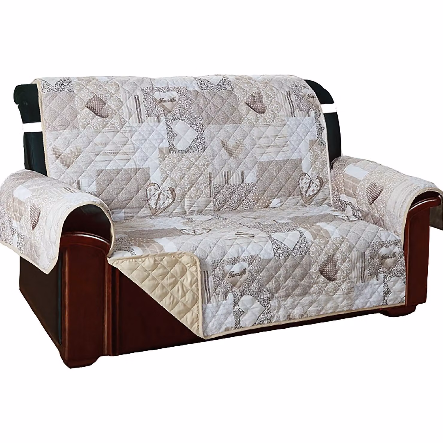 Copridivano Valtex Kino Trapuntato per 2 posti, Double Face, Beige, L: 223 cm x P: 179 cm