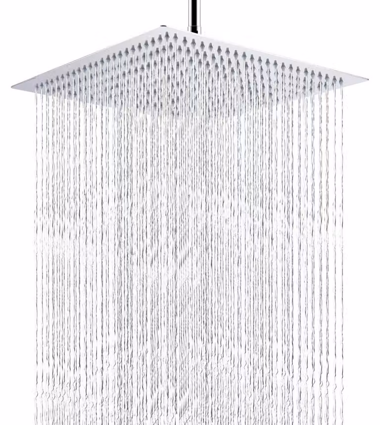 Testina doccia Regenduschkopf, 40 cm, quadrata, in acciaio inossidabile cromato, con ugelli dotati di tecnologia Touch-Clean