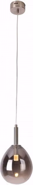 Lampada a sospensione LED Candellux Lukka in metallo e vetro, colore nero e cromo, Ø 18 cm