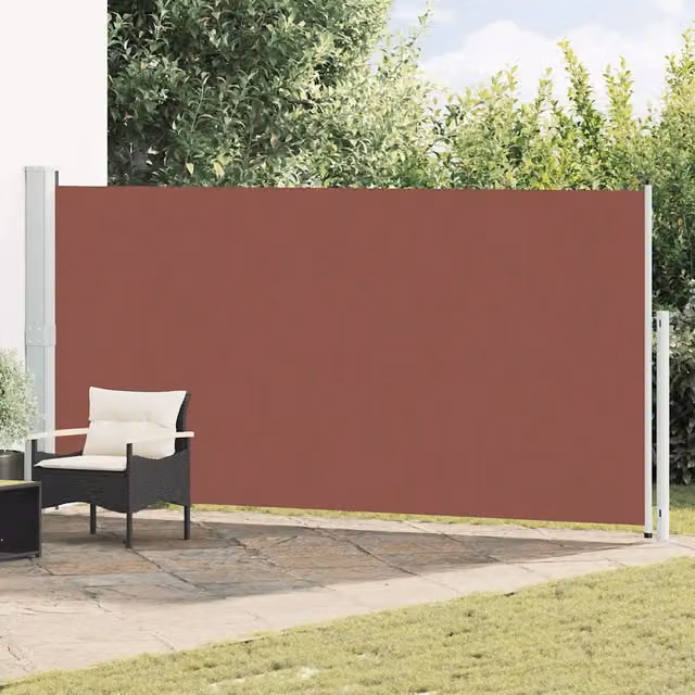Tenda laterale retrattile per patio e balcone DESIGN IN in poliestere e acciaio, Marrone e Grigio, L: 500 cm, H: 180 cm