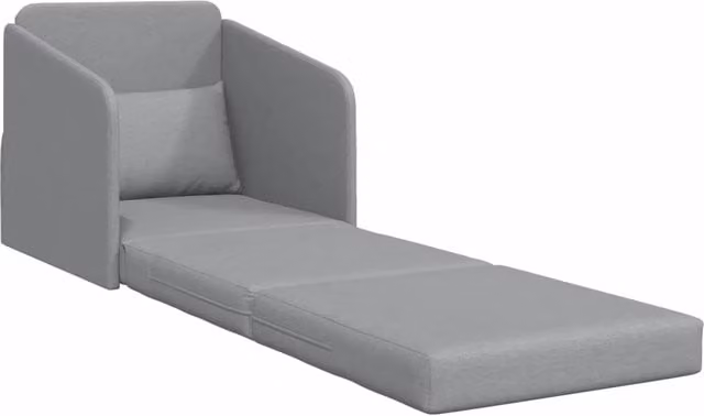 Divano letto singolo moderno in tessuto grigio con funzione letto e coperture rimovibili L/P/H: 65 x 80 x 83 cm – 1