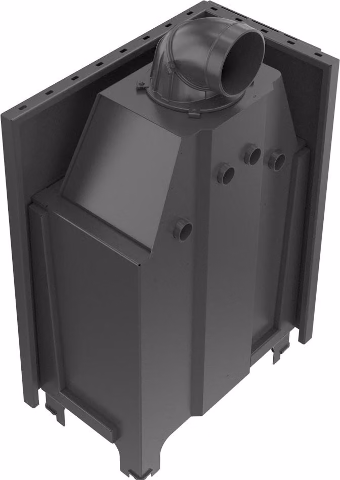 Inserto camino in acciaio KRATKI MBA sinistra 17 kW Ø 200 rivestimento nero
