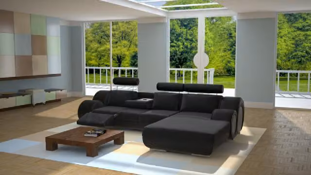 Designer Couch Sofa Polster Ledersofa +USB Garnitur Wohnlandschaft Eckcouch
