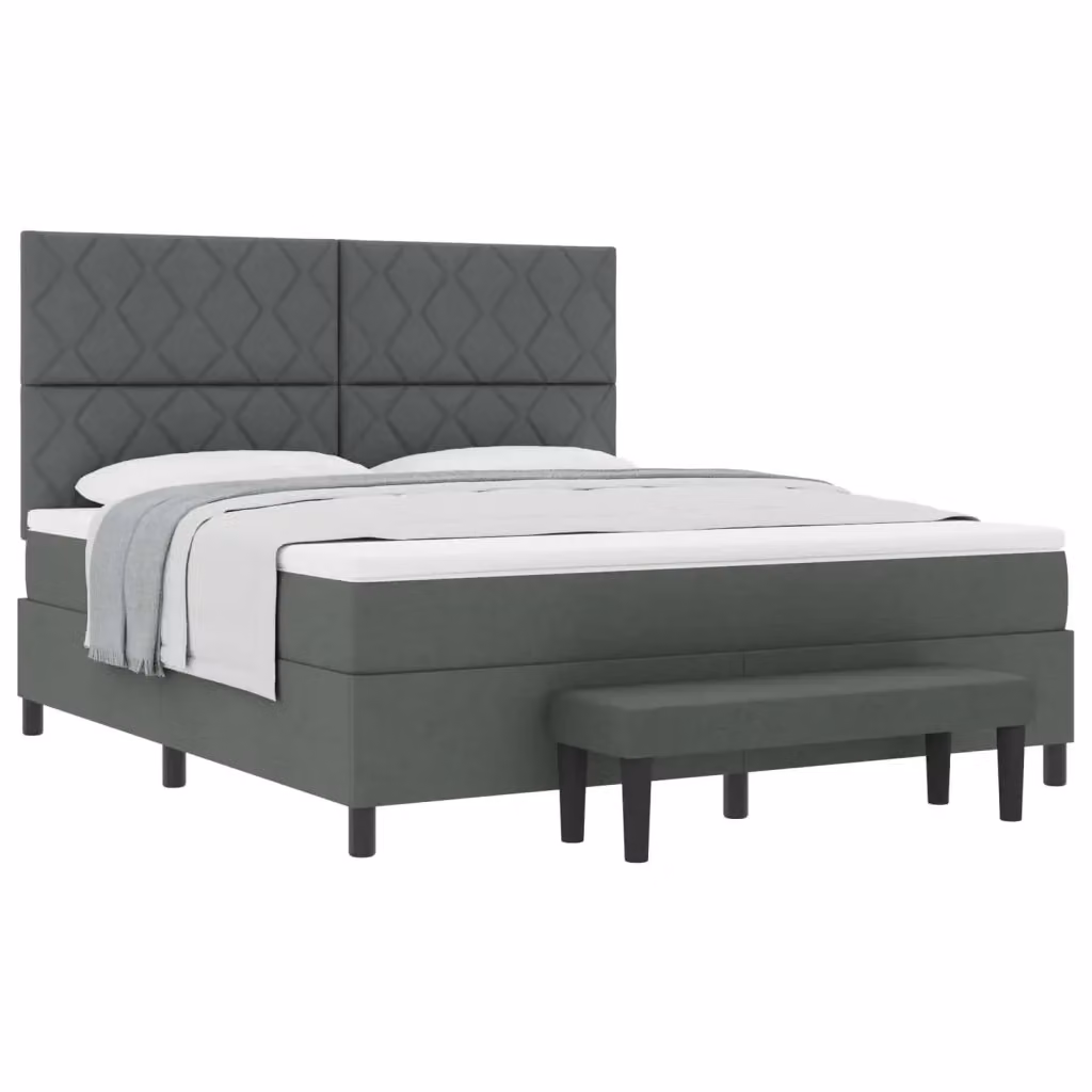 Letto ibrido con molle a tasche e testiera vidaXL in tessuto grigio L: 180 cm, P: 200 cm, H: 280 cm – 2