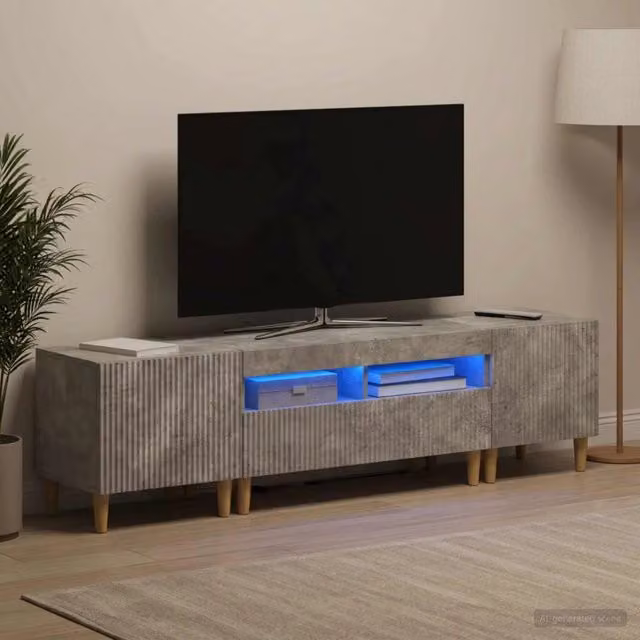 Mobile TV LED a 3 pezzi ARNHEM 3 pz Grigio Cemento 3416599
