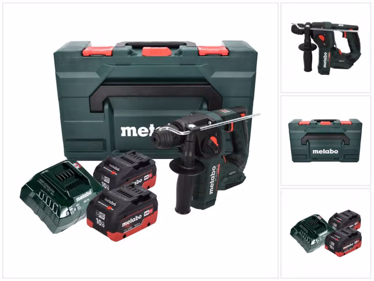 Metabo BH 18 LTX BL 16 Tassellatore a batteria 18 V 1.3 J SDS-plus Brushless + 2x Batterie 10,0 Ah + Caricabatterie + Valigetta MetaBOX