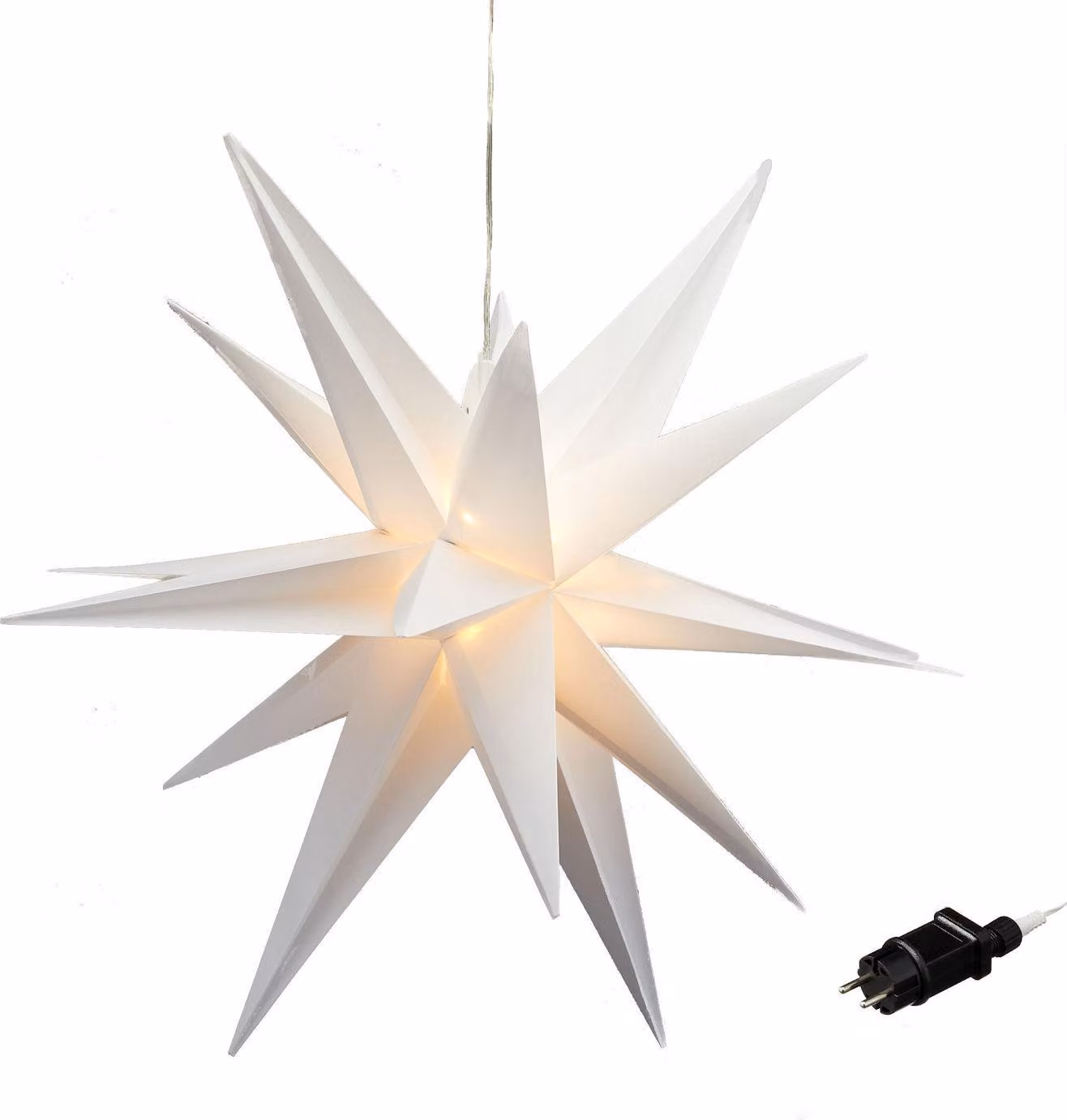 Stella dell'Avvento a LED XXL bianco caldo - 100 cm - Decorazione per finestre con stella di Natale 3D da appendere all'esterno con timer