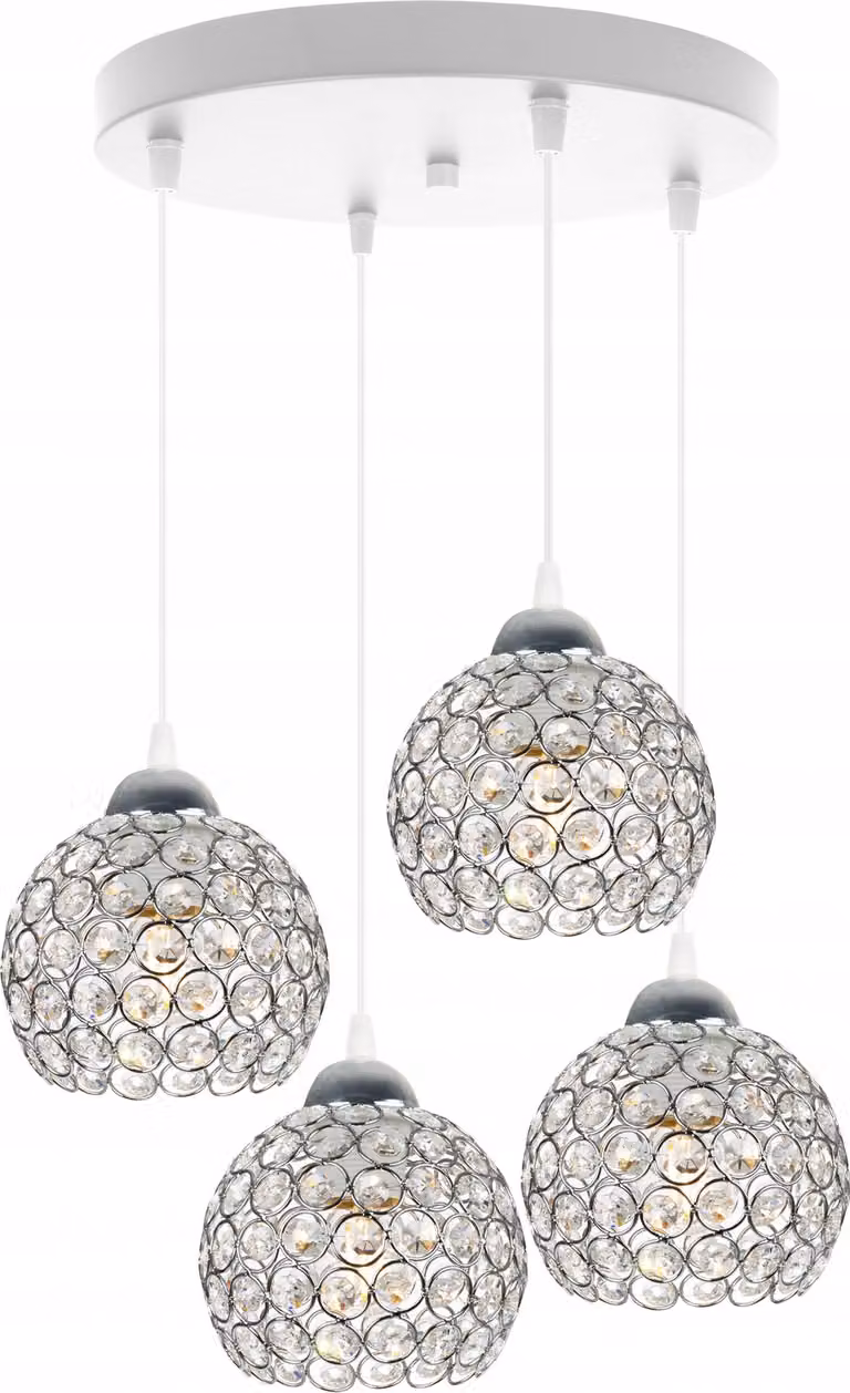 Lampadario Unico Lampada A Sospensione Cromata Cristallo