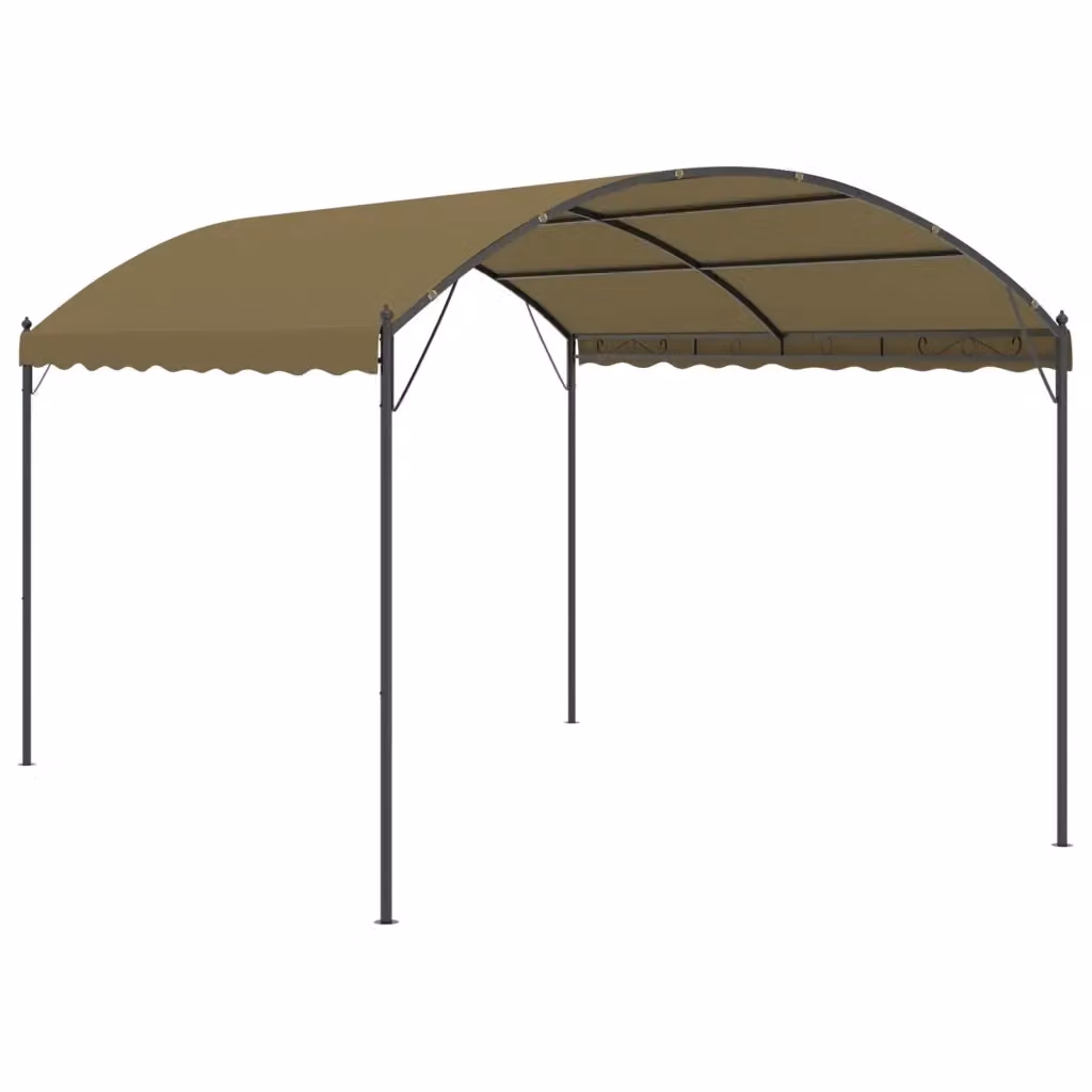 Gazebo vidaXL in acciaio e poliestere Grigio e Nero L: 4 m, P: 3 m, H: 2,6 m – 2