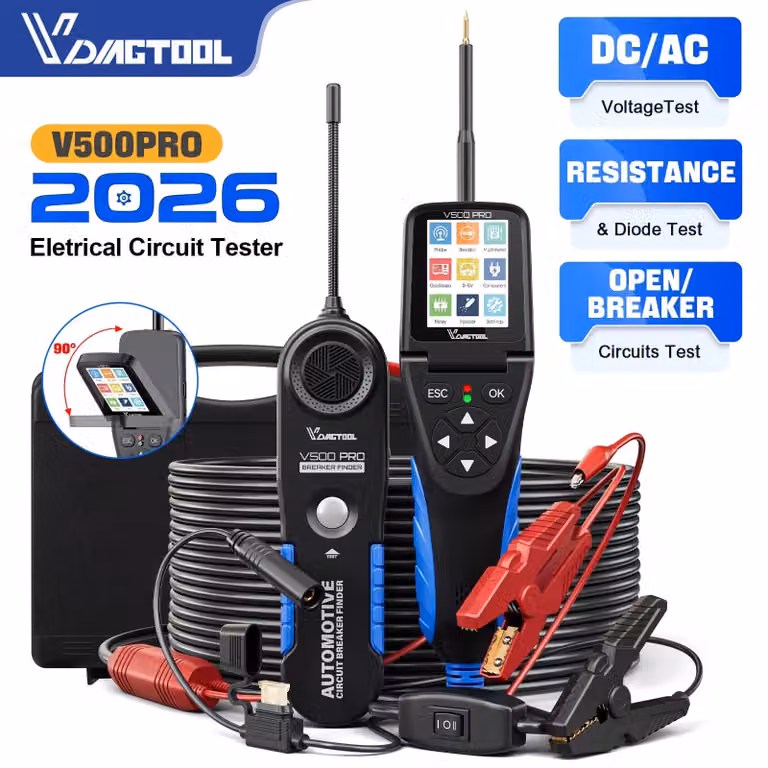 Tester per circuiti automobilistici V500PRO - Tensione: 9-30 V - Alloggiamento in plastica - Adatto per auto e camion - Multimetro
