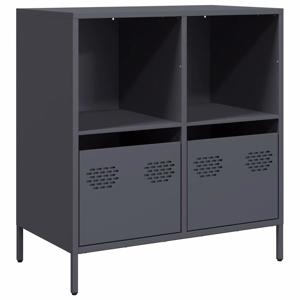 Credenza Antracite 68x39x73,5 cm in Acciaio Laminato a Freddo