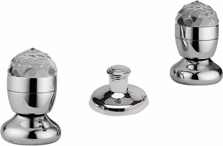 Rubinetti per vasca Bidget miscelatore a tre fori scarico argento - Accessori bagno Italy