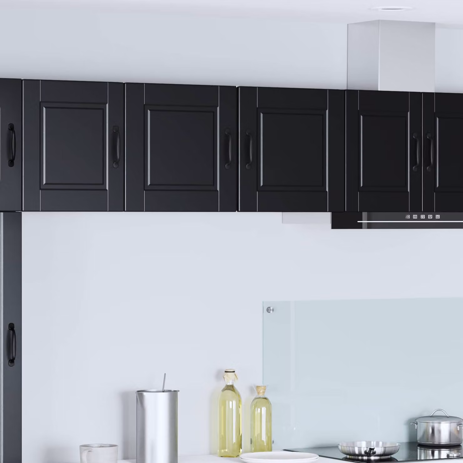 Set di 2 armadietti a muro vidaXL PORTO moderni in legno MDF nero opaco L/P/H: 40 x 31 x 40 cm