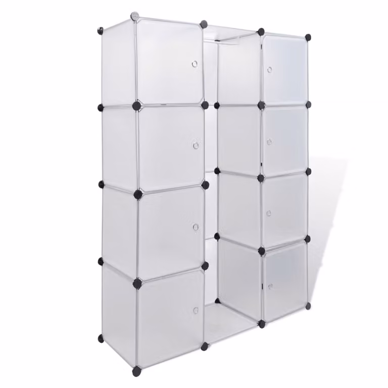 Armadio Modulare con 9 Scomparti 109x36,5x143 cm Bianco