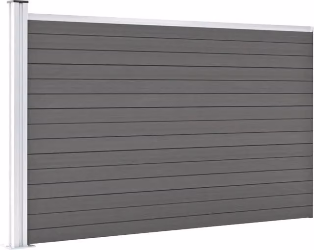 Pannello di recinzione in WPC e alluminio Videx Grigio L: 175 cm, H: 105 cm