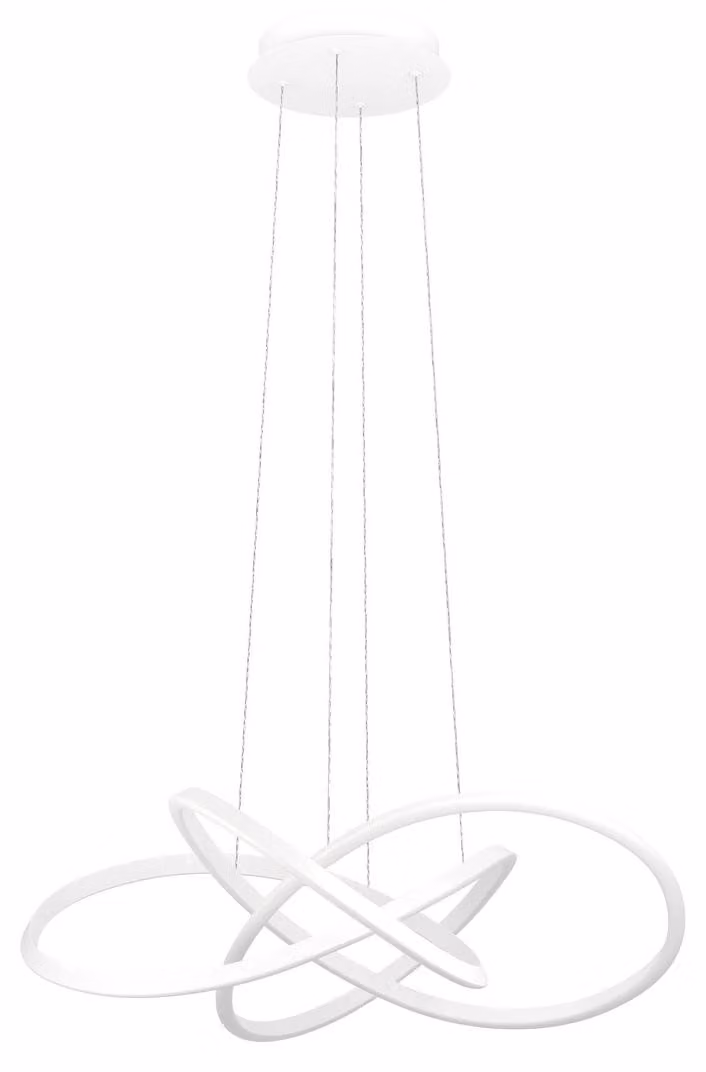 Lampada a sospensione design Riaza, colore bianco, diametro 90 cm, altezza regolabile