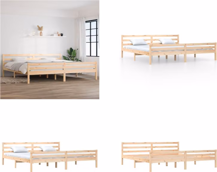 vidaXL Letto in legno massiccio 200x200 cm - Struttura letto - Letto - Struttura letto in legno