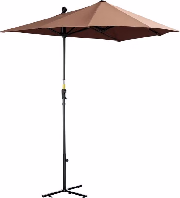 Ombrellone da Giardino XYLO con Manovella in Acciaio Antracite e Poliestere Anti-UV L: 200 cm, P: 190 cm, H: 240 cm