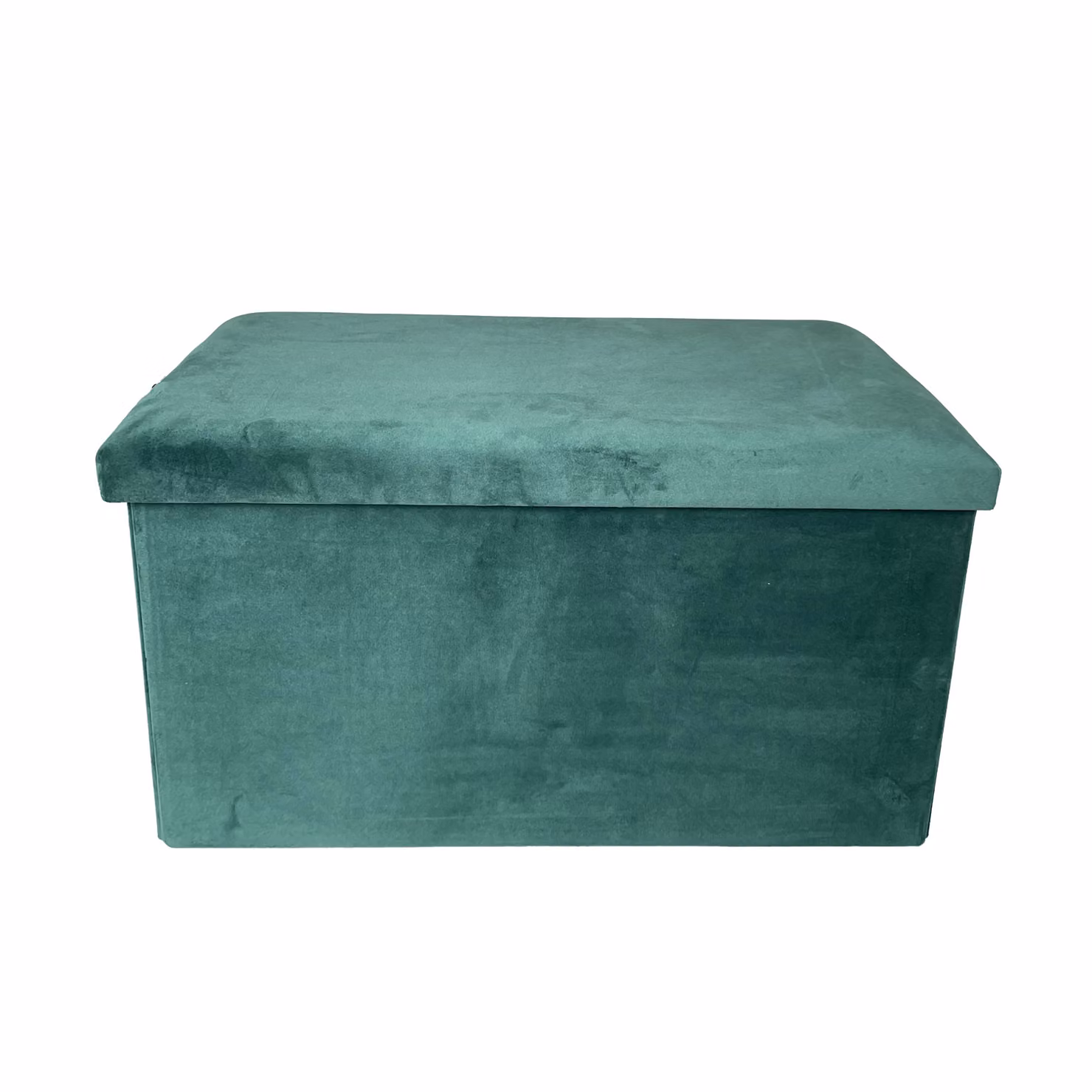 Cassapanca pieghevole in velluto verde con struttura imbottita L: 71 cm, P: 40 cm – 2