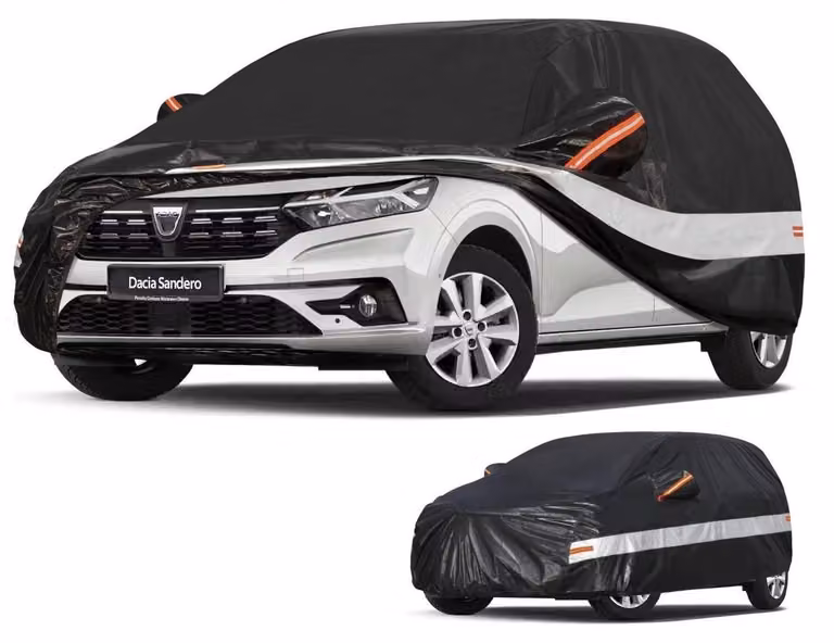 Copertura per auto, 10 strati, 100% impermeabile, per Dacia Sandero (2008-2025), colore nero