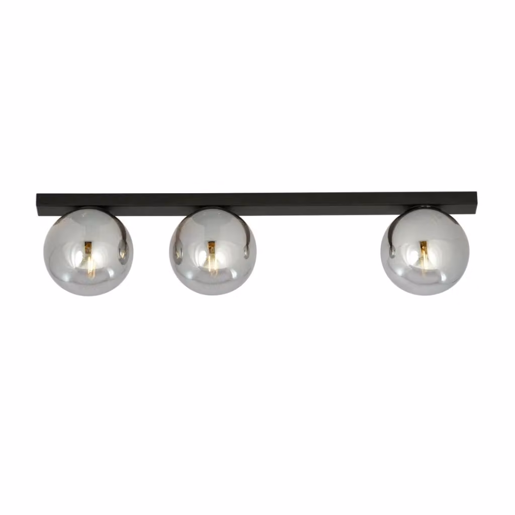 Plafoniera Emibig FIT in metallo nero con 3 lampadine E14, Diametro: 70 cm – 2