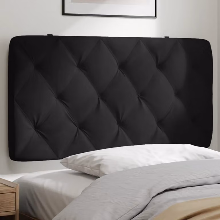 Cuscino Testiera vidaXL in Velluto Nero, Larghezza: 100 cm