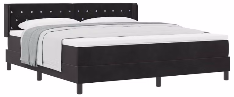 Letto a molle con materasso nero 100x200 cm Velvet Black