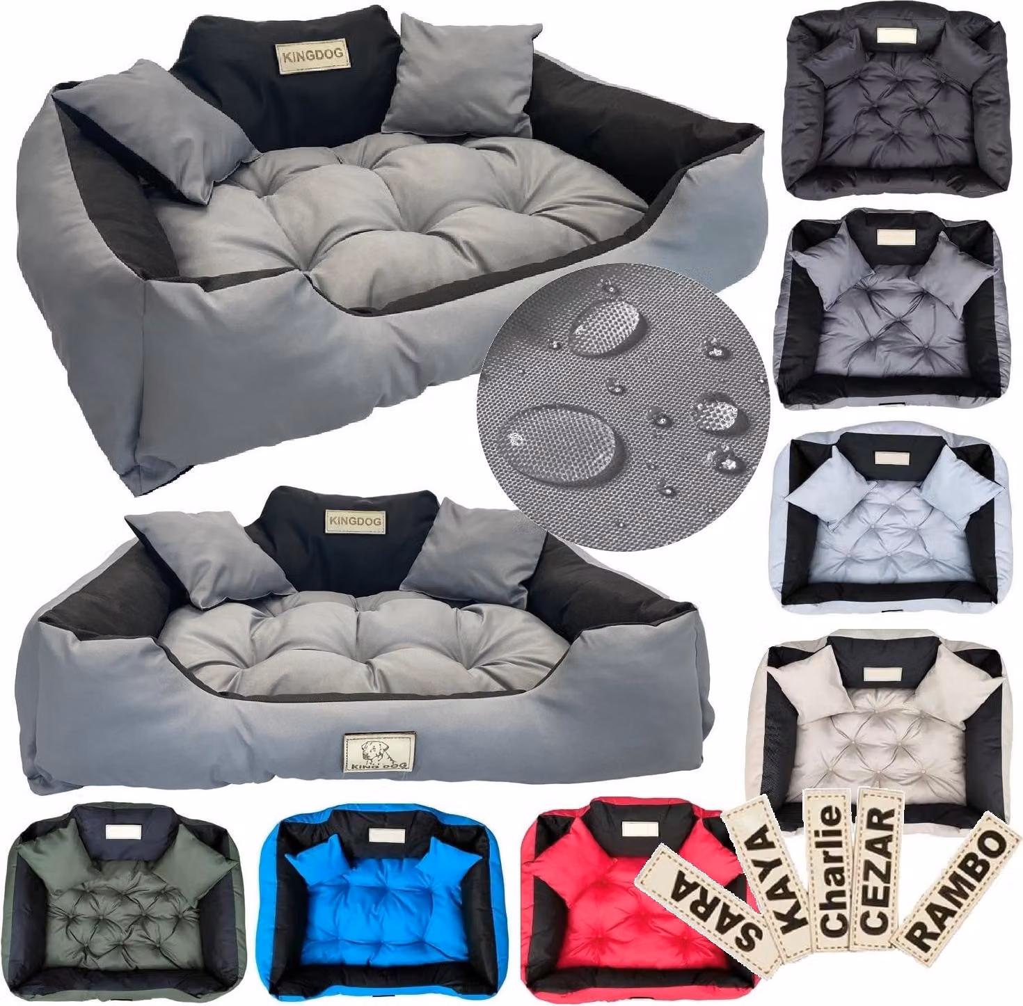 Letto per cani Letto per gatti 55 x 45 Grigio scuro Kingdog taglia S