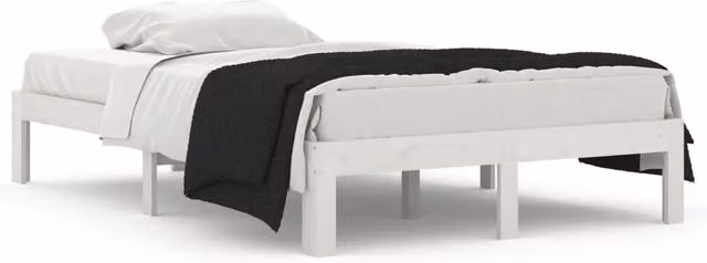 Letto matrimoniale in legno di pino bianco laccato con struttura a doghe rigide L/P: 120 x 200 cm – 1