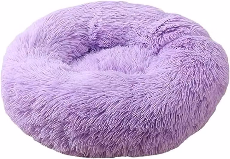 Cuccia a forma di ciambella per animali domestici, estremamente morbida, realizzata in peluche di 4 cm di spessore, con un diametro di 45 cm, adatta a cani e gatti di piccola taglia