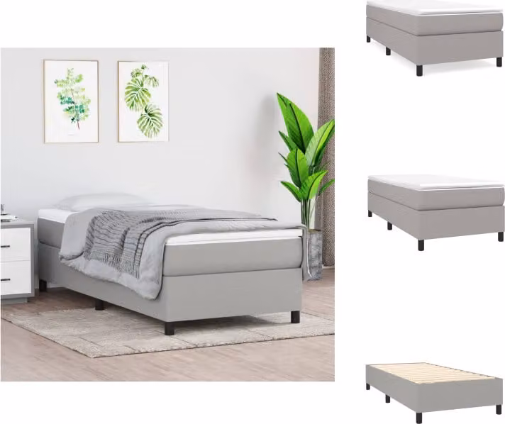 vidaXL Letto a molle insacchettate grigio chiaro 80x200 cm in tessuto - Letti & strutture letto