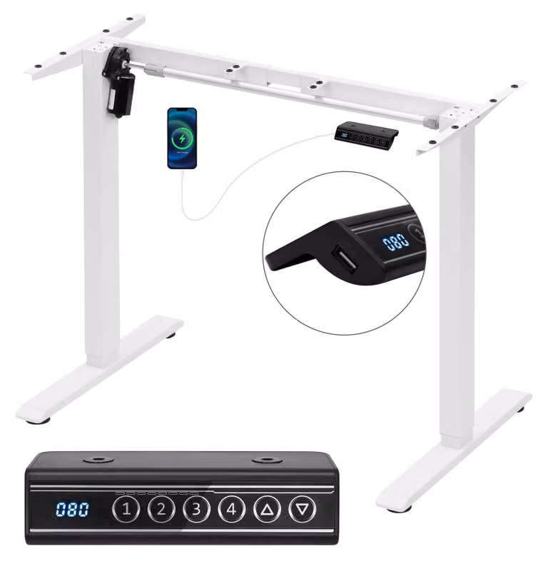 Telaio per scrivania regolabile elettricamente - Scrivania regolabile in altezza (seduta/standing) - Gambe della scrivania regolabili - Struttura della scrivania con sistema di regolazione elettrico
