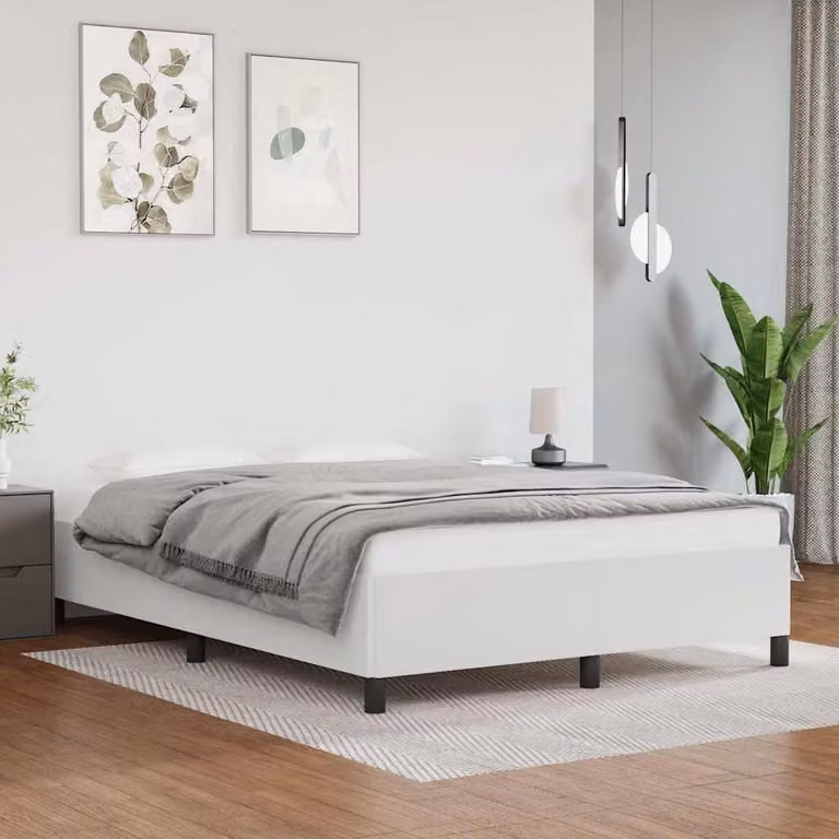 Giroletto imbottito vidaXL in similpelle bianco L/P: 140 x 200 cm