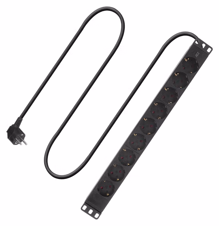 ACT PD3002, 3 m, per interni, Tipo F, Tipo F (CEE 7/7), curvo, nero