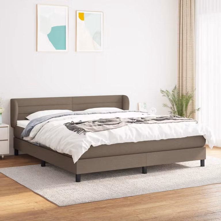 Maison Exclusive - Giroletto a Molle con Materasso Tortora 180x200 cm in Tessuto