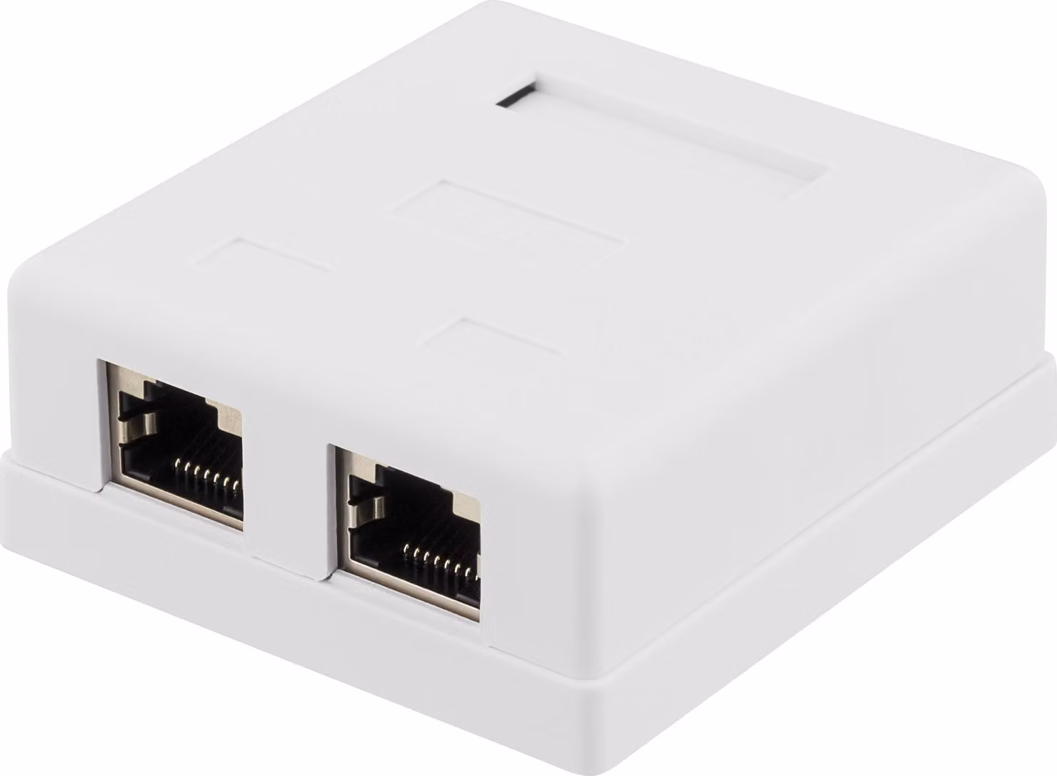 Presa di rete schermata, superficie UTP 2xRJ45, Cat6, bianco