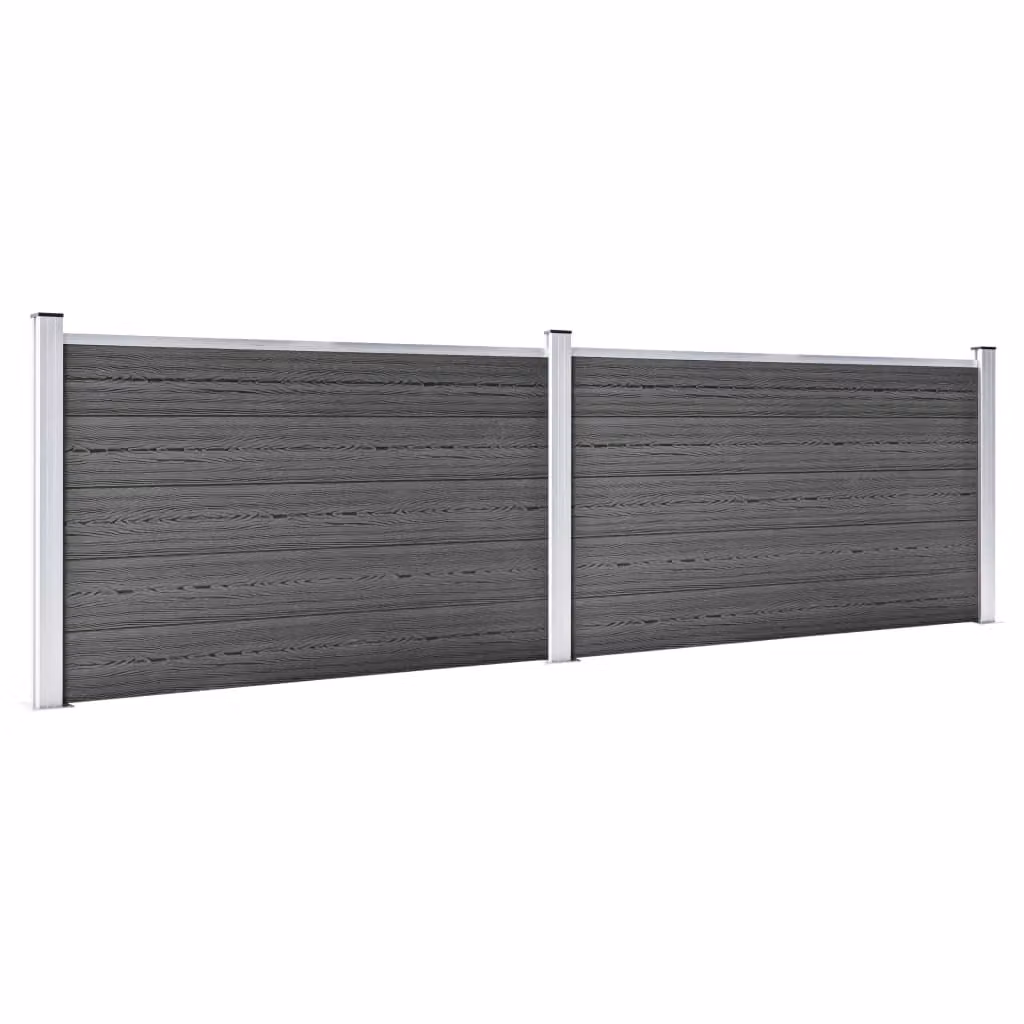 Set di elementi di recinzione WPC 353x105 cm nero