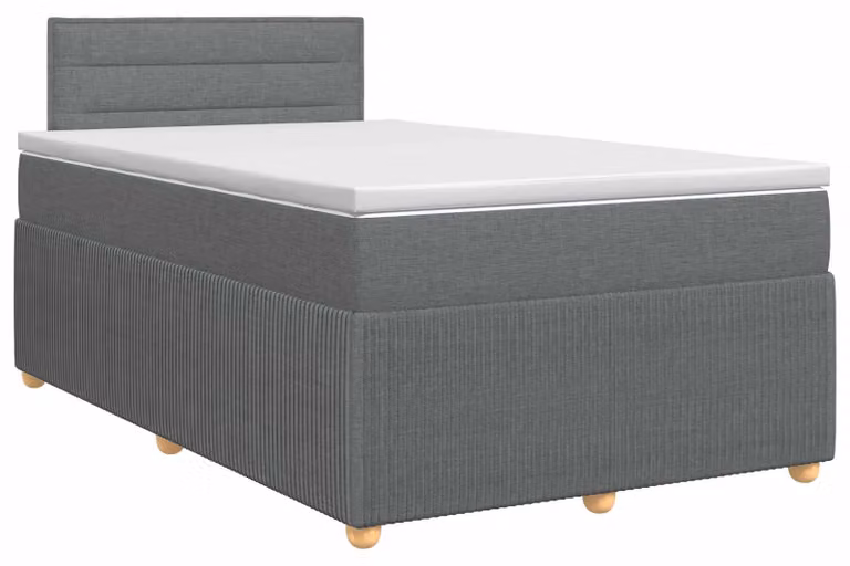 vidaXL Letto a molle con materasso grigio scuro 120 x 190 cm tessuto