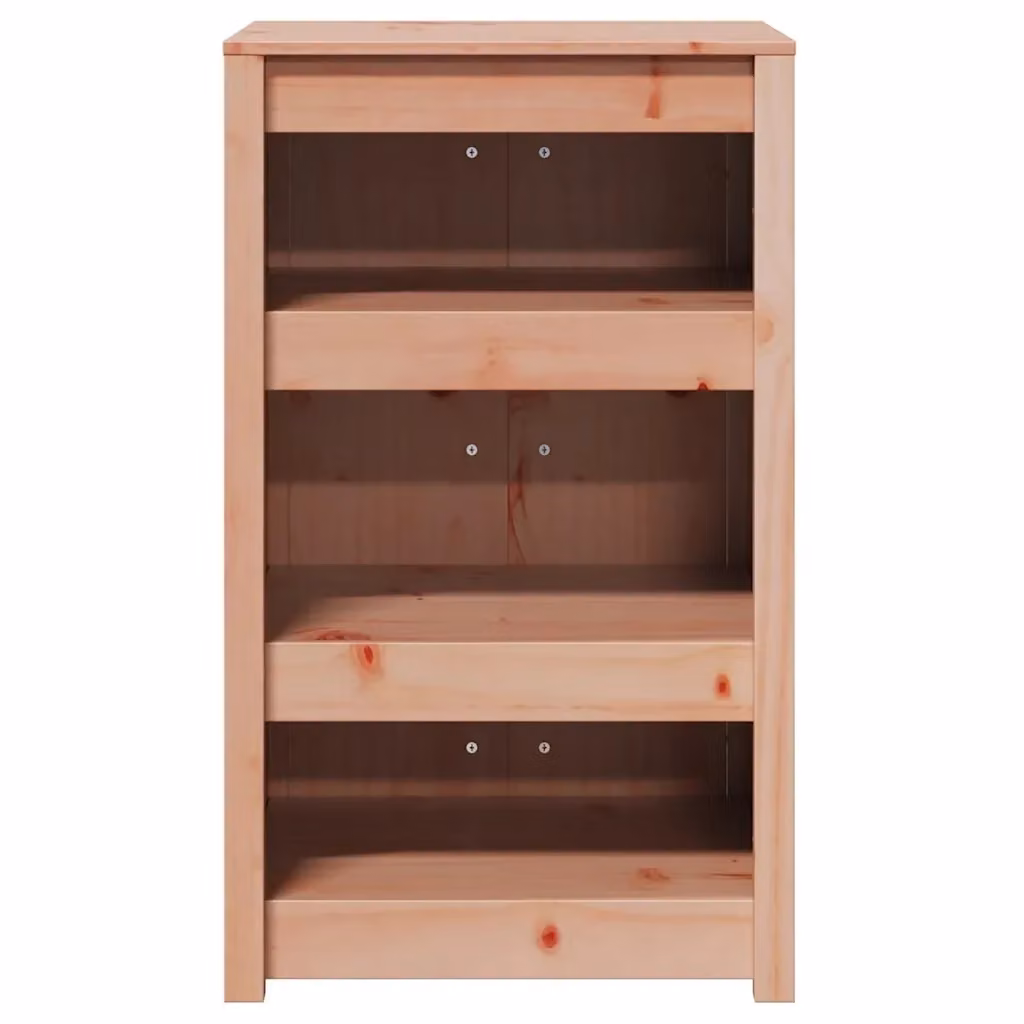 Base cucina moderna HELLOSHOP26 in legno massello di pino con ripiani interni e ante con scaffale aperto, finitura rovere marrone, L: 55 cm, P: 55 cm, H: 92 cm – 2