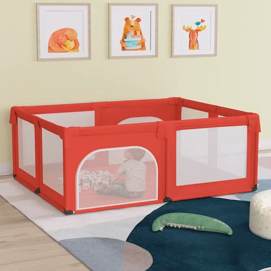 Box per Bambini con 2 Porte Rosso in Tessuto Oxford CFW4436664 L: 190 cm, P: 150 cm, H: 70 cm – 2
