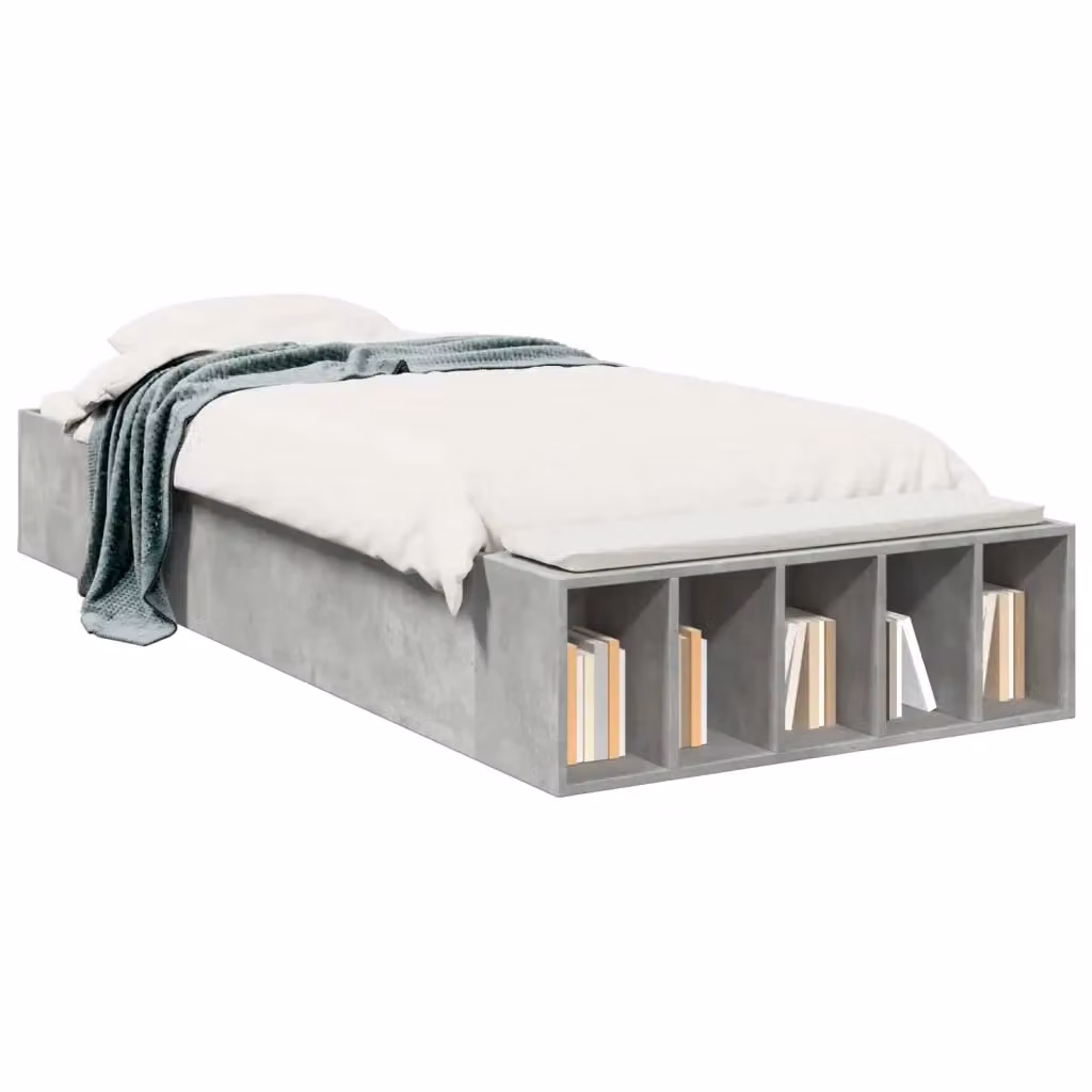 Letto con contenitore moderno vidaXL in tessuto grigio L: 80 cm, P: 200 cm, H: 34 cm – 2