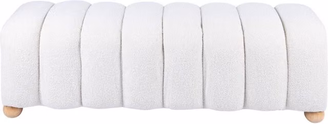 Panca 120x43x43 cm in Bouclè Zora Bianco
