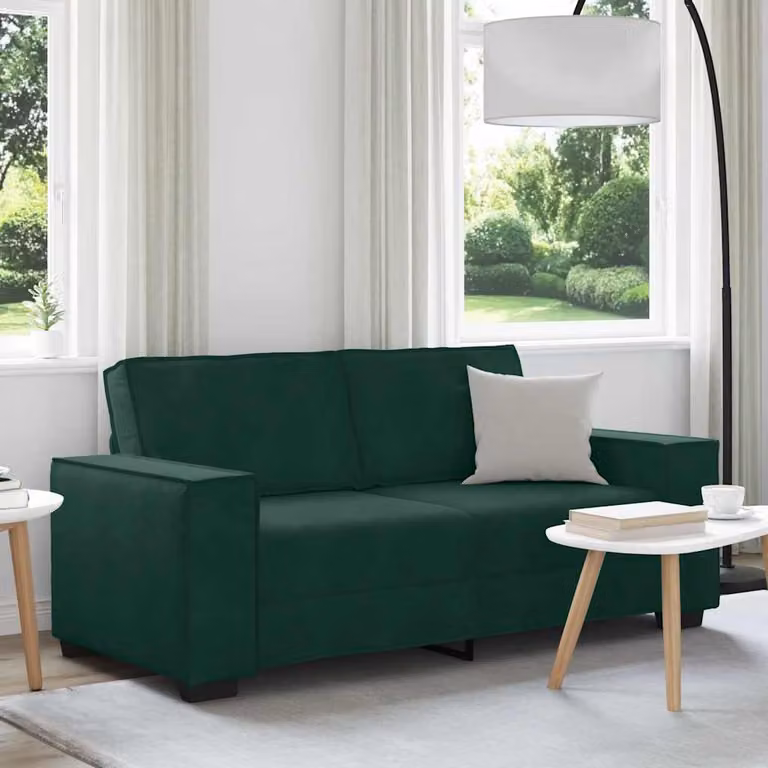vidaXL Divano Moderno in Velluto Verde L: 180 cm, P: 78 cm, H: 84 cm