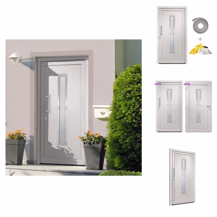 vidaXL Porta d'ingresso bianca 98x208 cm - Porte d'ingresso