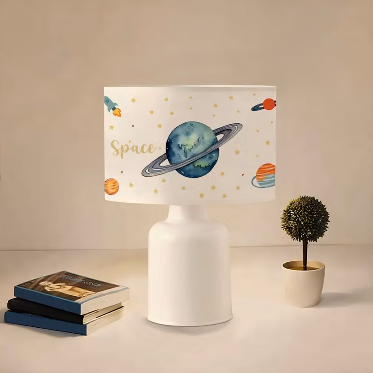 Opviq, lampada da tavolo di alta qualità, 1 attacco E27, 32 cm, 50% plastica, 50% tessuto