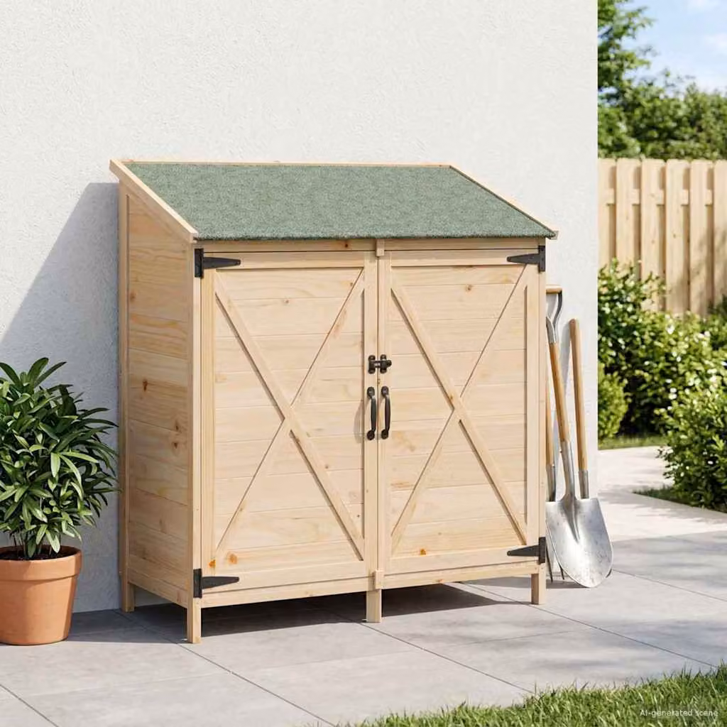 vidaXL Capanno da Giardino Moderno in Legno Beige e Marrone L: 106 cm, P: 56 cm, H: 113,5 cm