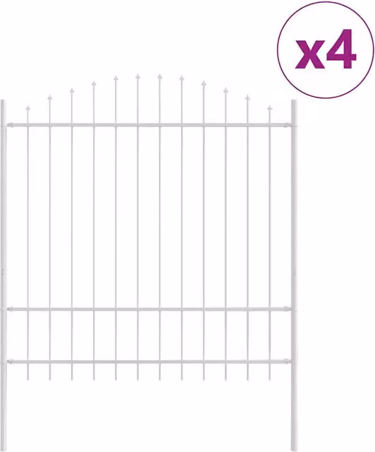 Recinzione per Giardino | Recinzione da cortile 4 pz Bianco 170 x 215 cm